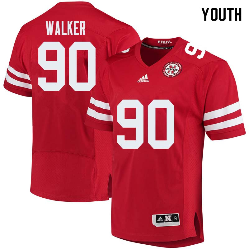 Youth #90 Jackson Walker Nebraska Cornhuskers College Football Jerseys Sale-Red